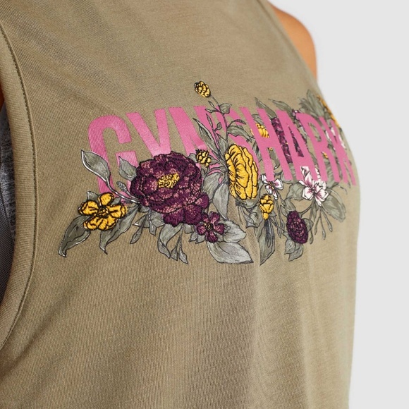 GYMSHARK | NWT Floral Graphic Tee Tank Top - Picture 2 of 6
